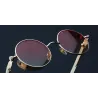 Gothic / steampunk round sunglasses - red lens - metal frame - UV 400 - unisexSunglasses