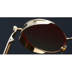 Gafas de solGafas de sol redondas góticas/steampunk - lente roja - montura de metal - UV 400 - unisex