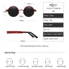 Gothic / steampunk round sunglasses - red lens - metal frame - UV 400 - unisexSunglasses