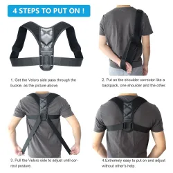 Adjustable back posture corrector - spine / back / shoulder brace - support beltMassage