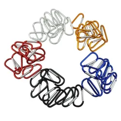 llaveroMosquetón de metal - llavero - hebilla clip-lock - forma de D - 10 piezas