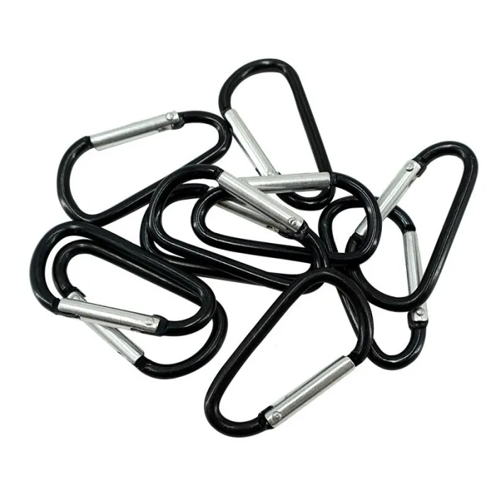 llaveroMosquetón de metal - llavero - hebilla clip-lock - forma de D - 10 piezas