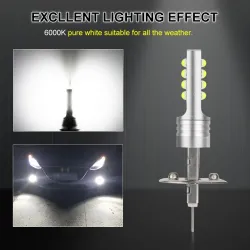 H1Bombilla LED para coche - superbrillante - 12 3535 SMD - 12V 24V 6000K - H1 - H3 - 2 piezas