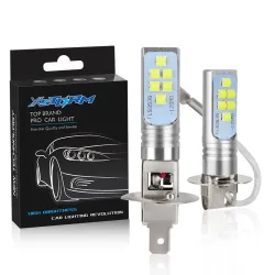 H1Bombilla LED para coche - superbrillante - 12 3535 SMD - 12V 24V 6000K - H1 - H3 - 2 piezas