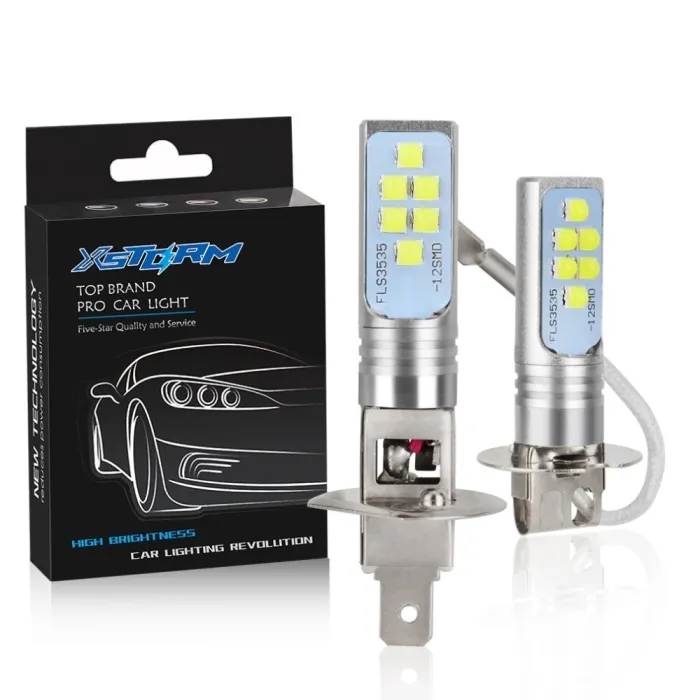 H1Bombilla LED para coche - superbrillante - 12 3535 SMD - 12V 24V 6000K - H1 - H3 - 2 piezas