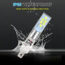 H1Bombilla LED para coche - superbrillante - 12 3535 SMD - 12V 24V 6000K - H1 - H3 - 2 piezas