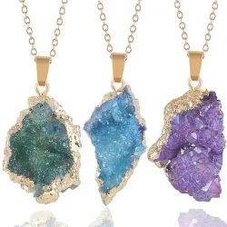 CollarColgante de piedra de cristal natural - con collar