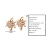 Golden flower earrings with crystalsEarrings