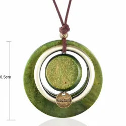 CollarColgante vintage hecho a mano - collar largo - cadena de cuerda de cuero