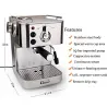 CocinaGustino 19 Bar - cafetera semiautomática - espumador de leche - acero inoxidable