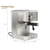CocinaGustino 19 Bar - cafetera semiautomática - espumador de leche - acero inoxidable