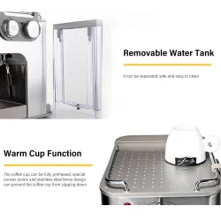 CocinaGustino 19 Bar - cafetera semiautomática - espumador de leche - acero inoxidable