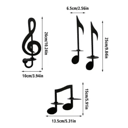 Velas y CandelabroPortavelas de pared - notas musicales negras