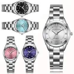 RelojesCHRONOS - Reloj de cuarzo con pedrería - acero inoxidable - resistente al agua