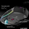 MouseBM600 - mouse inalámbrico para juegos RGB - diseño de panal - recargable - USB - 2.4G