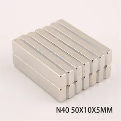 N40N40 - imán de neodimio - bloque rectangular resistente - 50 mm * 10 mm * 5 mm