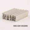 N40N40 - imán de neodimio - bloque rectangular resistente - 50 mm * 10 mm * 5 mm