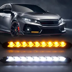 Luces de circulación diurna (DRL)Tira universal para faros de automóviles - DRL - Luz LED - resistente al agua - 2 piezas