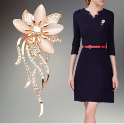 BrochesFlor de cristal de ópalo - broche elegante