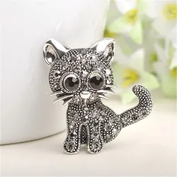 BrochesGato de cristal negro - broche