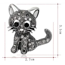 BrochesGato de cristal negro - broche