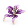 BrochesFlor de orquídea morada con cristales - broche