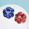 BrochesGran flor de esmalte con cristales - broche elegante