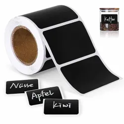 Adhesivos & cintasPegatinas de pizarra multifunción - etiquetas negras para tarros - reutilizables - impermeables - 120 piezas