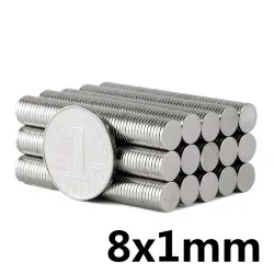 N35N35 - imán de neodimio - disco redondo resistente - 8 mm * 1 mm
