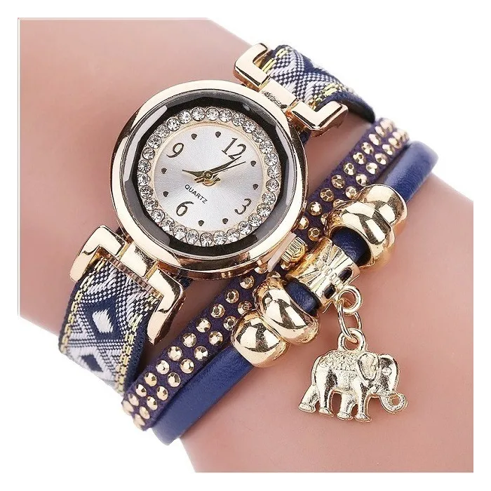 Multilayer bracelet - with watch / rhinestones / elephantBracelets