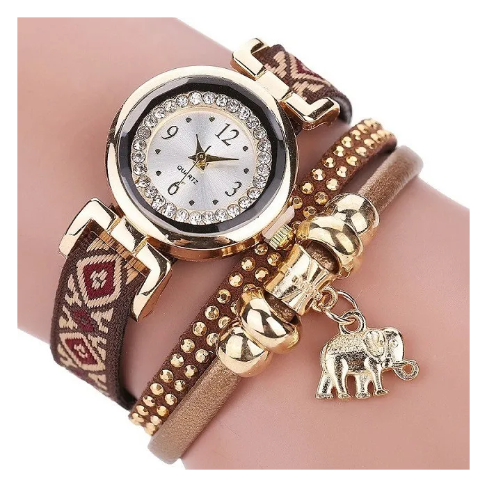 PulseraPulsera multicapa - con reloj / pedrería / elefante
