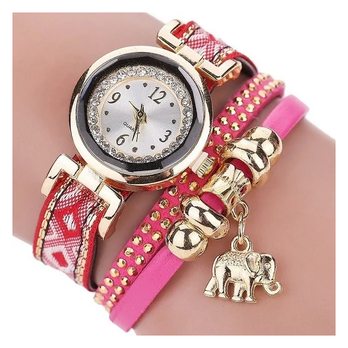Multilayer bracelet - with watch / rhinestones / elephantBracelets