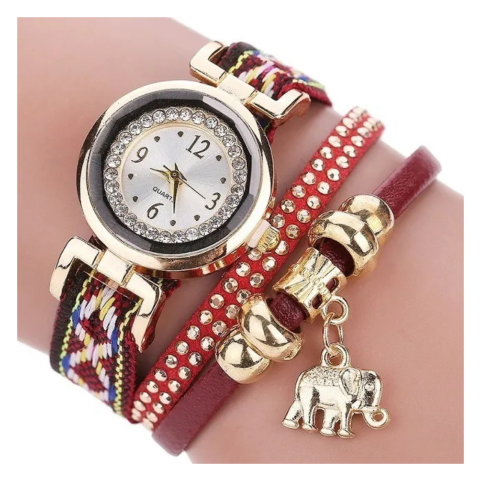 PulseraPulsera multicapa - con reloj / pedrería / elefante