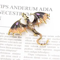 Crystal dragon - vintage broochBrooches