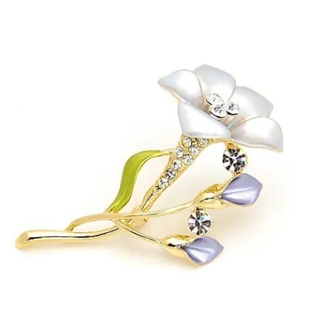 Crystal flower broochBrooches