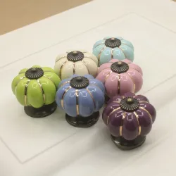 MueblesTirador para mueble de cerámica - pomos en forma de calabaza