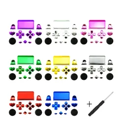 MandosBotones cromados reemplazables - para Dualshock 4 PS4 Pro Slim Controller - set