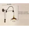 ApliquesLámpara de pared de hierro retro - longitud ajustable