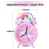 RelojesDespertador con doble campana - reloj con retroiluminación - unicornio / dinosaurio / astronauta
