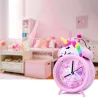 RelojesDespertador con doble campana - reloj con retroiluminación - unicornio / dinosaurio / astronauta