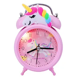 RelojesDespertador con doble campana - reloj con retroiluminación - unicornio / dinosaurio / astronauta