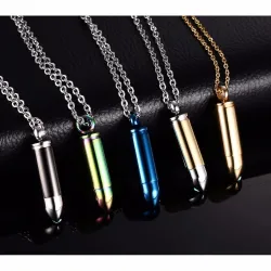 Stainless steel necklace with bullet pendantNecklaces