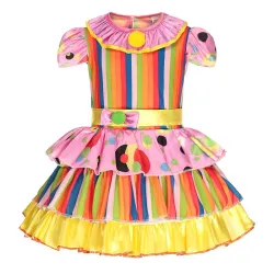 DisfracesVestido de payaso - disfraz - rayas de colores / lunares