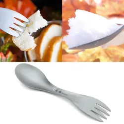 Herramientas de supervivenciaCubiertos de camping 2 en 1 - cuchara / tenedor