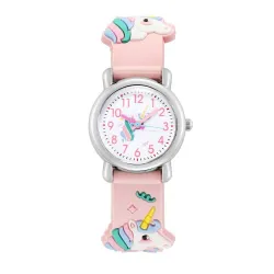 RelojReloj de cuarzo para niños - correa de silicona con unicornio