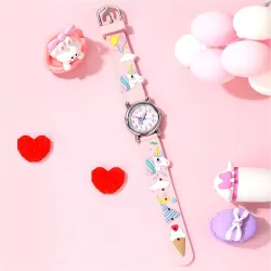 RelojReloj de cuarzo para niños - correa de silicona con unicornio