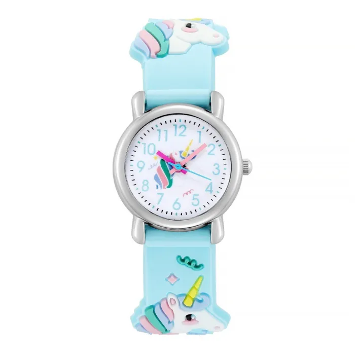 RelojReloj de cuarzo para niños - correa de silicona con unicornio