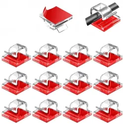 Adhesivos & cintasOrganizador de cables de plástico - clip - gancho - con adhesivo - 10 piezas