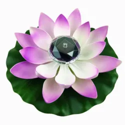 Iluminación solarFlor con energía solar - forma de loto - LED - decoración flotante de fuente / estanque