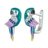 Rainbow parrot with zircon - 925 sterling silver earringsEarrings